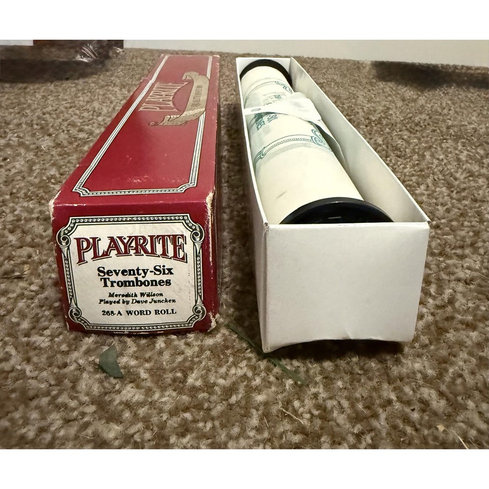Vintage Play-Rite Player Piano Word Roll 76 Trombones The Music Man 268-A